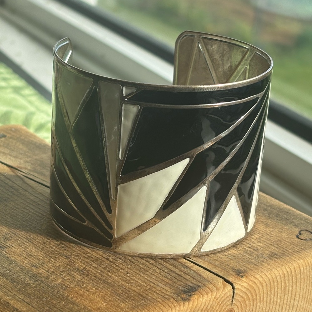 Black and White Geometric costume Cuff Bracelet